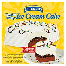 Celebrate Confetti Fudge Ice Cream, Cake, 36 Ounce