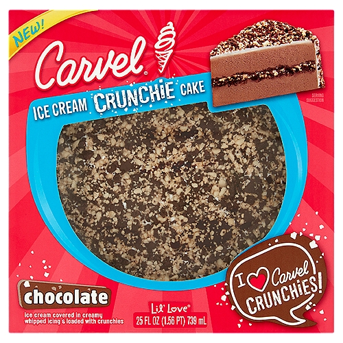Carvel Lil' Love Chocolate Crunchie Ice Cream Cake, 25 fl oz
Chocolate Ice Cream Covered in Creamy Whipped Icing & Loaded with Crunchies