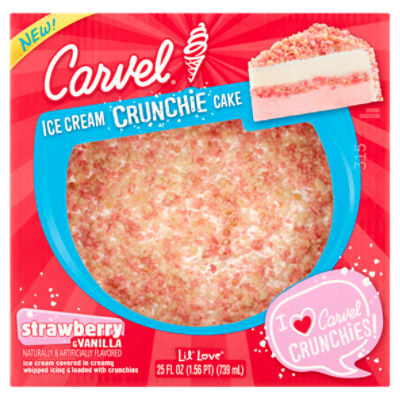 Carvel Lil' Love Strawberry & Vanilla Crunchie Ice Cream Cake, 25 fl oz, 25 Fluid ounce