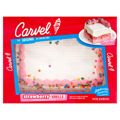 Carvel The Original Strawberry & Vanilla Ice Cream Cake, 75 fl oz, 75 Fluid ounce