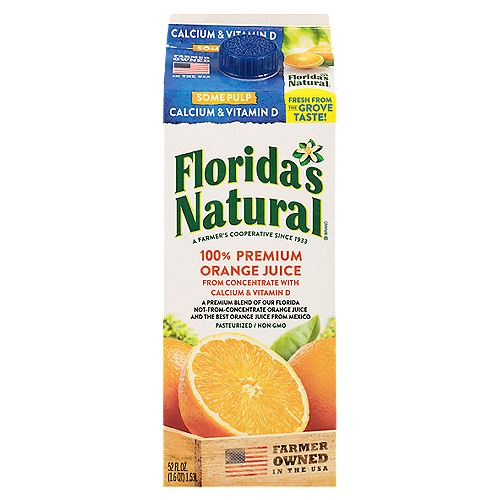 Florida's Natural Some Pulp Orange Juice, 52 fl oz
100% Premium Florida Orange Juice