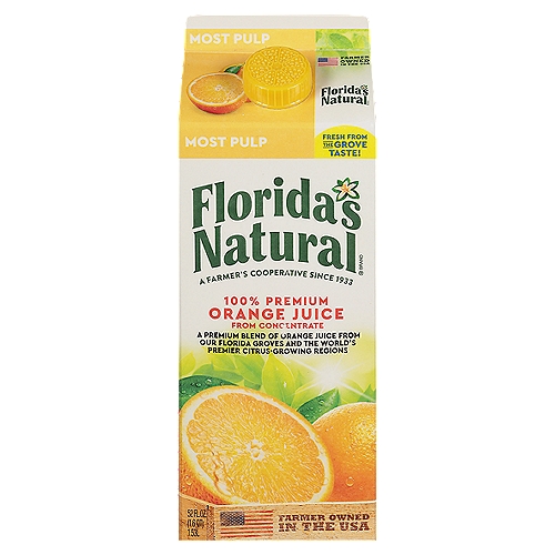 Florida's Natural Most Pulp 100% Premium Orange Juice, 52 fl oz