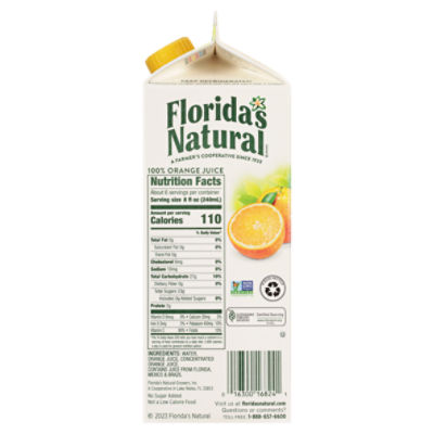 sugar free orange juice nutrition facts