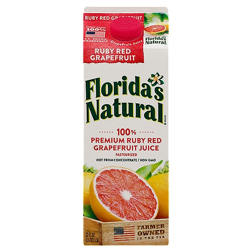 Florida's Natural Ruby Red Grapefruit Juice, 52 fl oz
100% Premium Ruby Red Grapefruit Juice