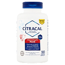 Citracal +D3 Maximum Calcium Citrate Supplement Caplets, 180 Each