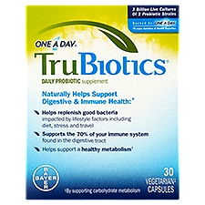 TruBiotics One A Day Vegetarian Capsules, Daily Probiotic Supplement, 30 Each