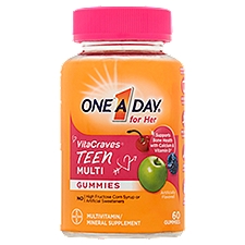 One A Day VitaCraves Gummies, Teen Multi for Her, 60 Each