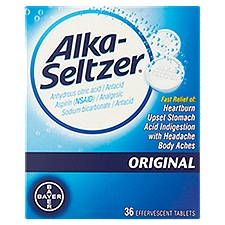 Alka-Seltzer Original Effervescent Tablets, 36 count