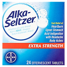 Alka-Seltzer Extra Strength, Effervescent Tablets, 24 Each
