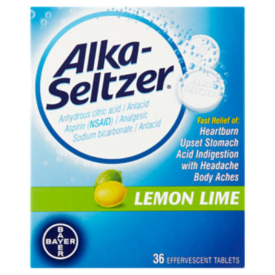 Alka-Seltzer Lemon Lime Effervescent Tablets, 36 count