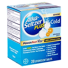 Alka-Seltzer Plus Tablets Severe Cold PowerFast Fizz Orange, 20 Each