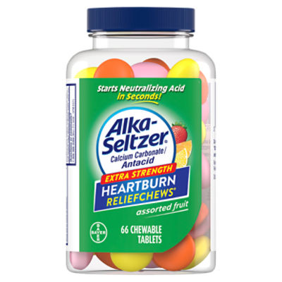 Alka-Seltzer Extra Strength Heartburn ReliefChews Assorted Fruit Chewable Tablets, 66 count