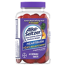 Alka-Seltzer Heartburn + Gas ReliefChews Tropical Punch, Chewable Tablets, 60 Each
