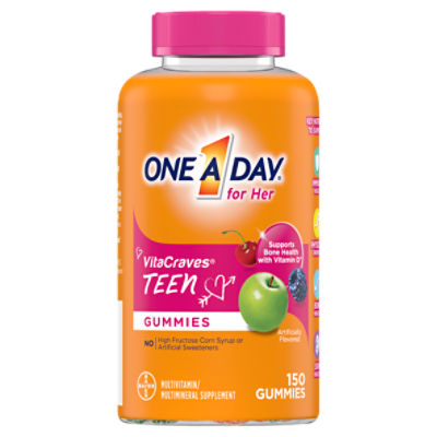 One A Day VitaCraves for Her Teen Multivitamin/Multimineral Supplement, 150 count