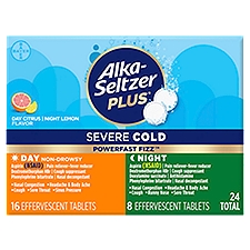 Alka-Seltzer Plus PowerFast Fizz Severe Cold Effervescent Tablets, 24 count