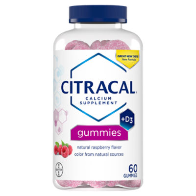 Citracal Natural Raspberry Flavor Calcium Supplement, 60 count