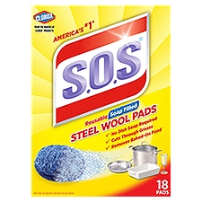 S.O.S Reusable Soap Filled Steel Wool Pads, 18 count