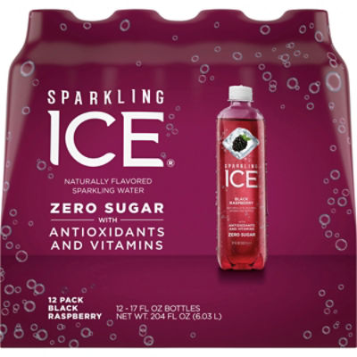 Sparkling Ice Black Raspberry Sparkling Water - 12 Pack, 203.9 fl oz