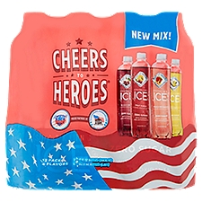 Sparkling Ice Cheers to Heroes Flavored Sparkling Water, 17 fl oz, 12 count