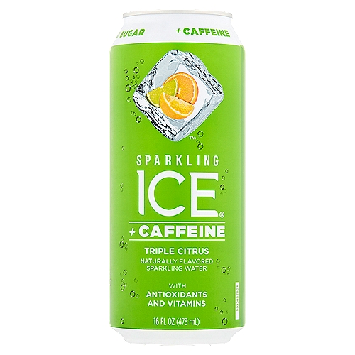 Sparkling Ice + Caffeine Triple Citrus Naturally Flavored Sparkling Water, 16 fl oz