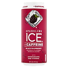 Sparkling Ice + Caffeine Black Raspberry Naturally Flavored, Sparkling Water, 16 Fluid ounce