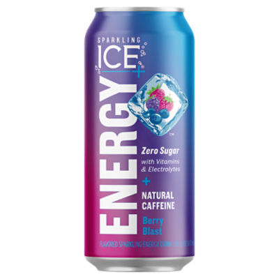 Sparkling Ice +Energy Zero Sugar Berry Blast Flavored Sparkling Energy Drink, 12 fl oz