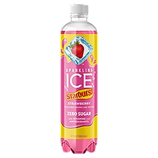 Sparkling Ice Starburst Zero Sugar Strawberry Flavored Sparkling Water, 17 fl oz