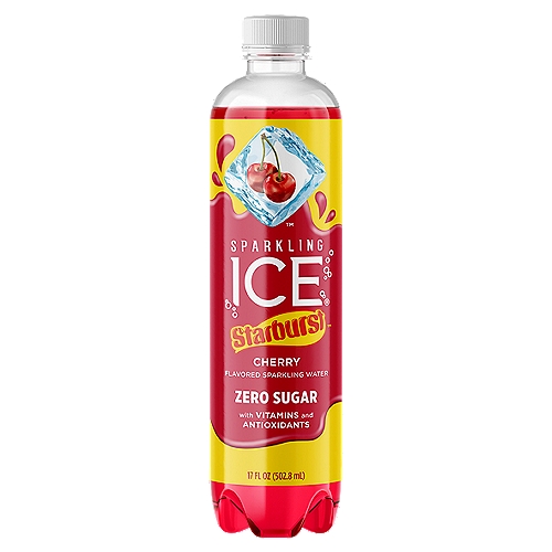 Sparkling Ice Starburst Zero Sugar Cherry Flavored Sparkling Water, 17 fl oz