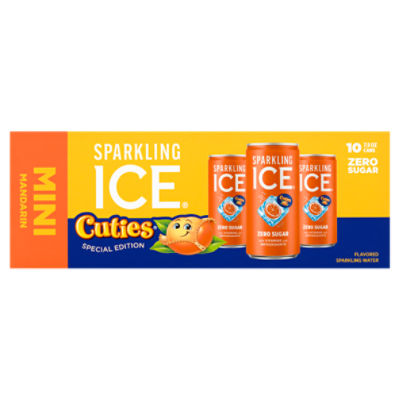 Sparkling Ice Cuties Mini Mandarin Flavored Sparkling Water Special Edition, 7.5 fl oz, 10 count