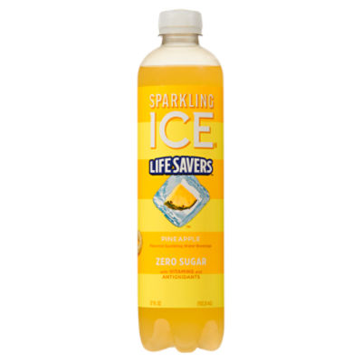 Sparkling Ice Life Savers Zero Sugar Pineapple Flavored Sparkling Water Beverage, 17 fl oz, 17 Fluid ounce