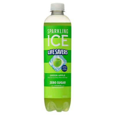 Sparkling Ice Life Savers Zero Sugar Green Apple Flavored Sparkling Water Beverage, 17 fl oz, 17 Fluid ounce
