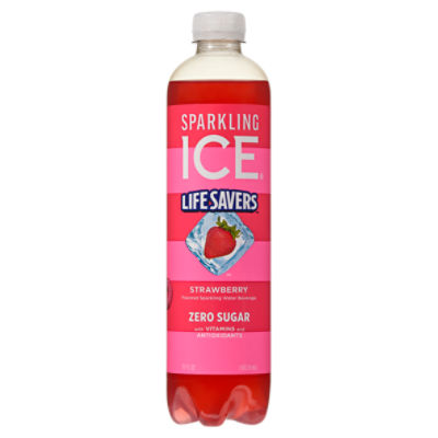 Sparkling Ice Life Savers Zero Sugar Strawberry Flavored Sparkling Water Beverage, 17 fl oz, 17 Fluid ounce