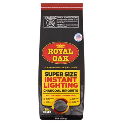 Royal Oak Super Size Instant Lighting Charcoal Briquets, 10 lb
