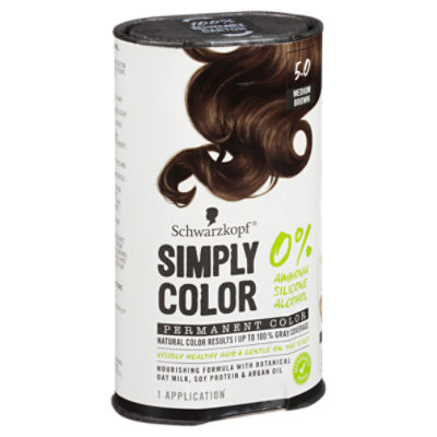 Schwarzkopf Simply Color Permanent Hair Color, 5.0 Medium Brown - 1  application