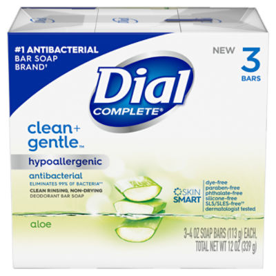 Dial Complete Clean + Gentle Antibacterial Aloe, Bar Soap