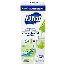Dial Foaming Hand Wash Concentrated Refill Starter Kit, Aloe-scented, 3 pack, 2.52 fl oz
