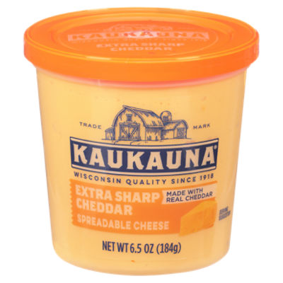 KAUKAUNA Extra Sharp Cheddar Spreadable Cheese, 6.5 oz, 6.5 Ounce