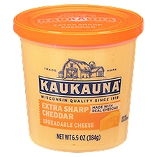 Kaukauna Spreadable Cheddar Cheese, Extra Sharp, 6.5 Ounce