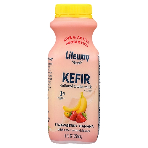 Lifeway Strawberry Banana Kefir, 8 fl oz
