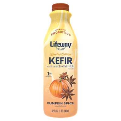 Lifeway Pumpkin Spice Cultured Lowfat Milk Kefir Limited Edition, 32 fl oz