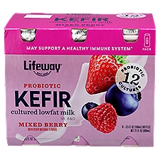 Lifeway Probiotic Mixed Berry Kefir, 3.5 fl oz, 6 count