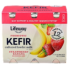 Lifeway Probiotic Strawberry Banana Kefir, 3.5 fl oz, 6 count