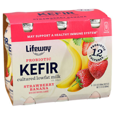 Lifeway Probiotic Kefir Strawberry Banana, Cultured Lowfat Milk