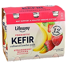 Lifeway Lowfat Milk Probiotic Kefir Strawberry Banana, 21 Fluid ounce