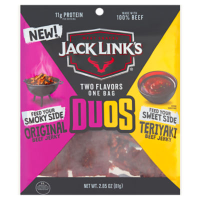 Jack Link's Original Teriyaki Duos Beef Jerky, 2.85 oz