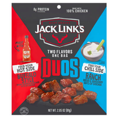 Jack Link's Buffalo Style Ranch Duos Dried, Smoked & Seasoned Cuts of Chicken, 2.85 oz
