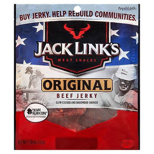 Jack Link's Original Beef Jerky Meat Snacks, 2.85 oz
Jack Link's Jerky is a nutritious snack and a good source of protein.