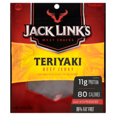 Jack Link's Teriyaki Beef Jerky Meat Snacks, 2.85 oz, 2.85 Ounce