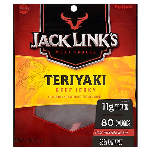 Jack Link's Teriyaki Beef Jerky Meat Snacks, 2.85 oz
