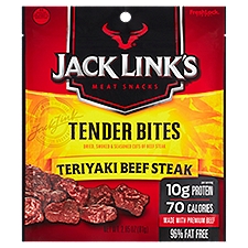Jack Link's Tender Bites Teriyaki Beef Steak Meat Snacks, 2.85 oz